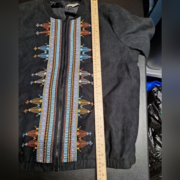 Ruff Hewn Black Boho Jacket with Embroidered Accents - Picture 8 of 8